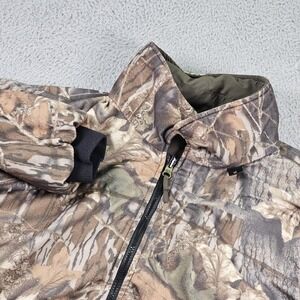 Browning Jacket Mens Large Camo Fleece Insulated Full Zip Bomber Hunting Outdoor